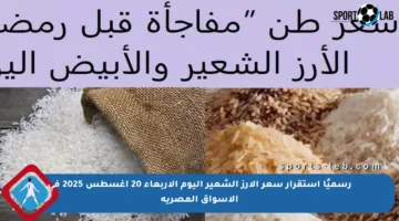 رسميًا استقرار سعر الأرز الشعير اليوم الأربعاء 20 أغسطس 2025 في الأسواق المصرية